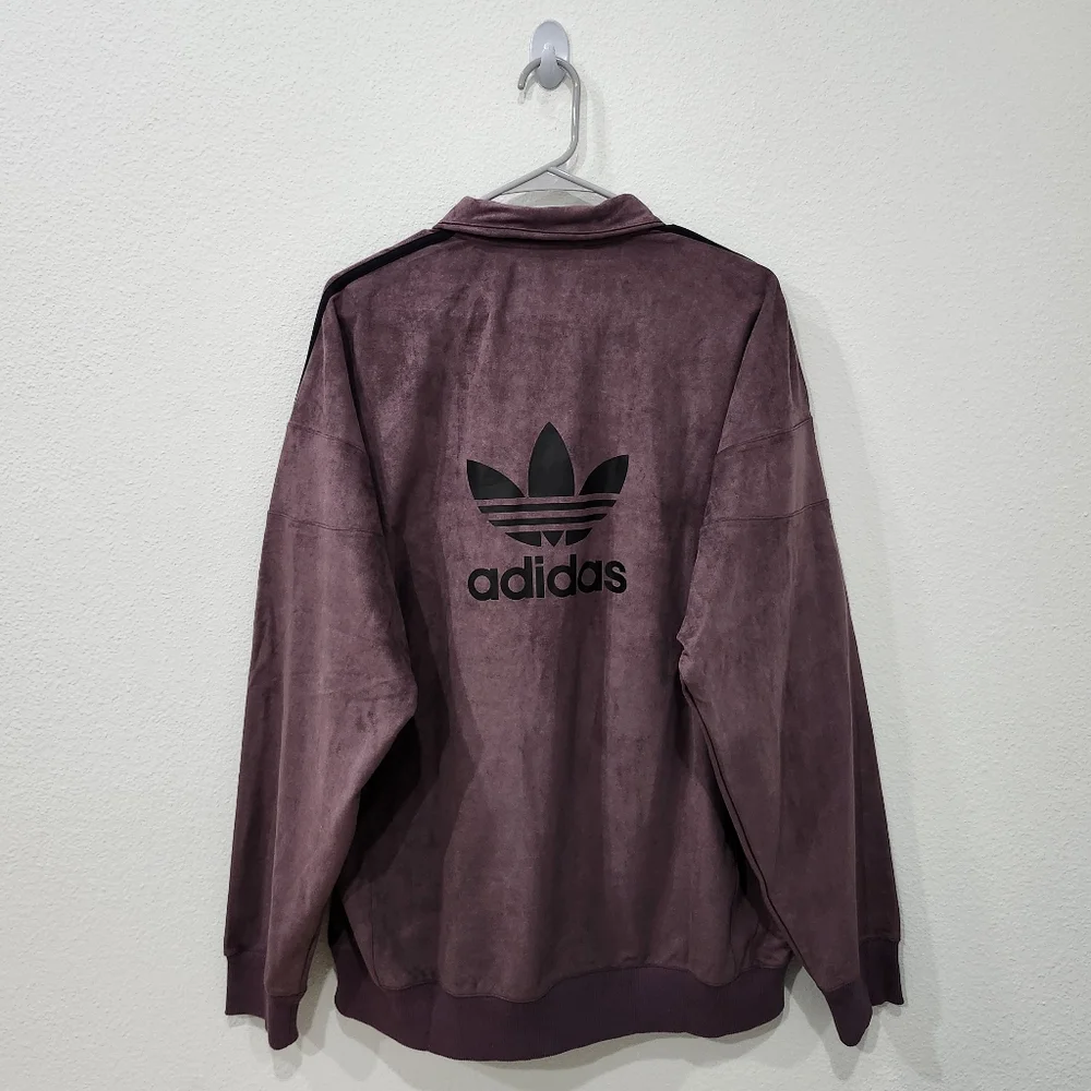 Adidas Plush Track Jacket HL9447 Full Zip Shadow Suede Men's Size Medium NWT